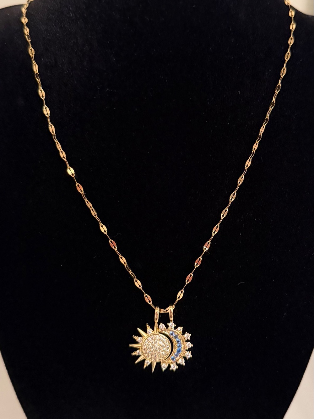 Gold Sun & Moon Pendant Necklace - Women's Jewelry